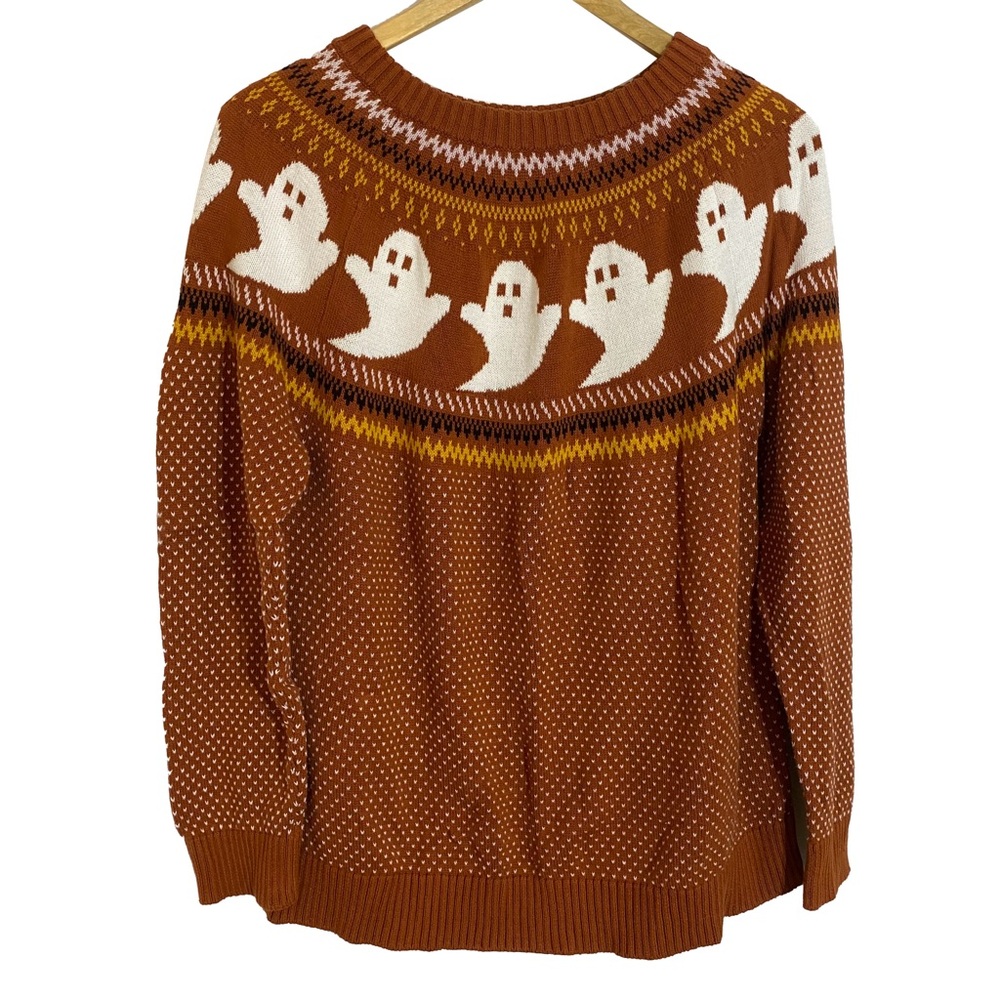 ModCloth You've Been Ghosted Fair Isle Sweater Halloween Sweater Women’s XL